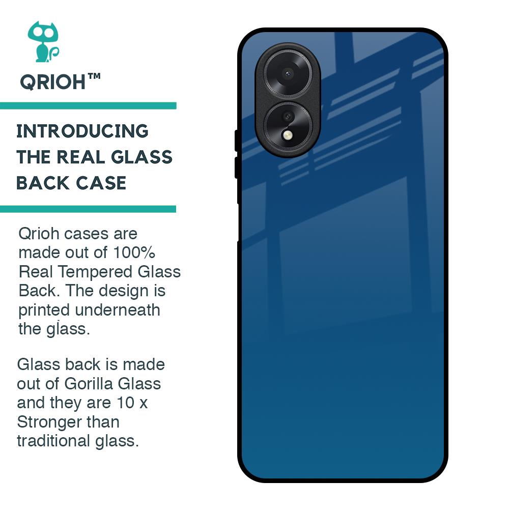 Celestial Blue Glass Case For Oppo A38