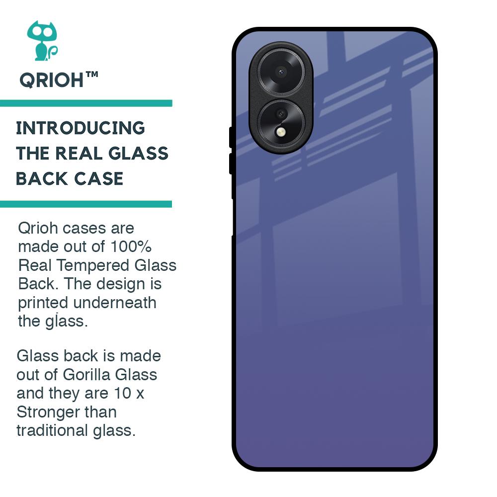 Indigo Pastel Glass Case For Oppo A38