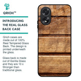 Wooden Planks Glass Case for Oppo A38