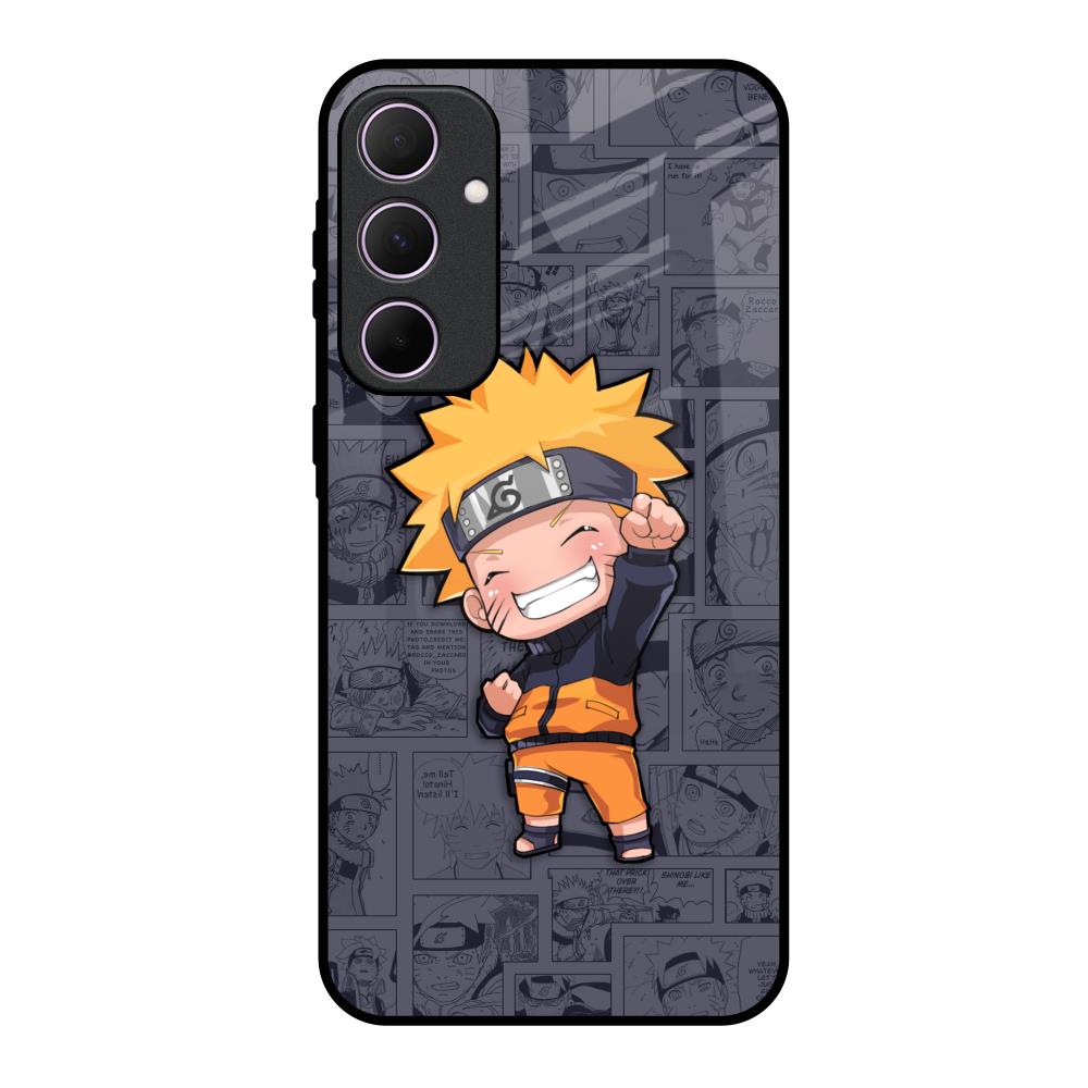 Orange Chubby Samsung Galaxy A35 5G Glass Back Cover Online