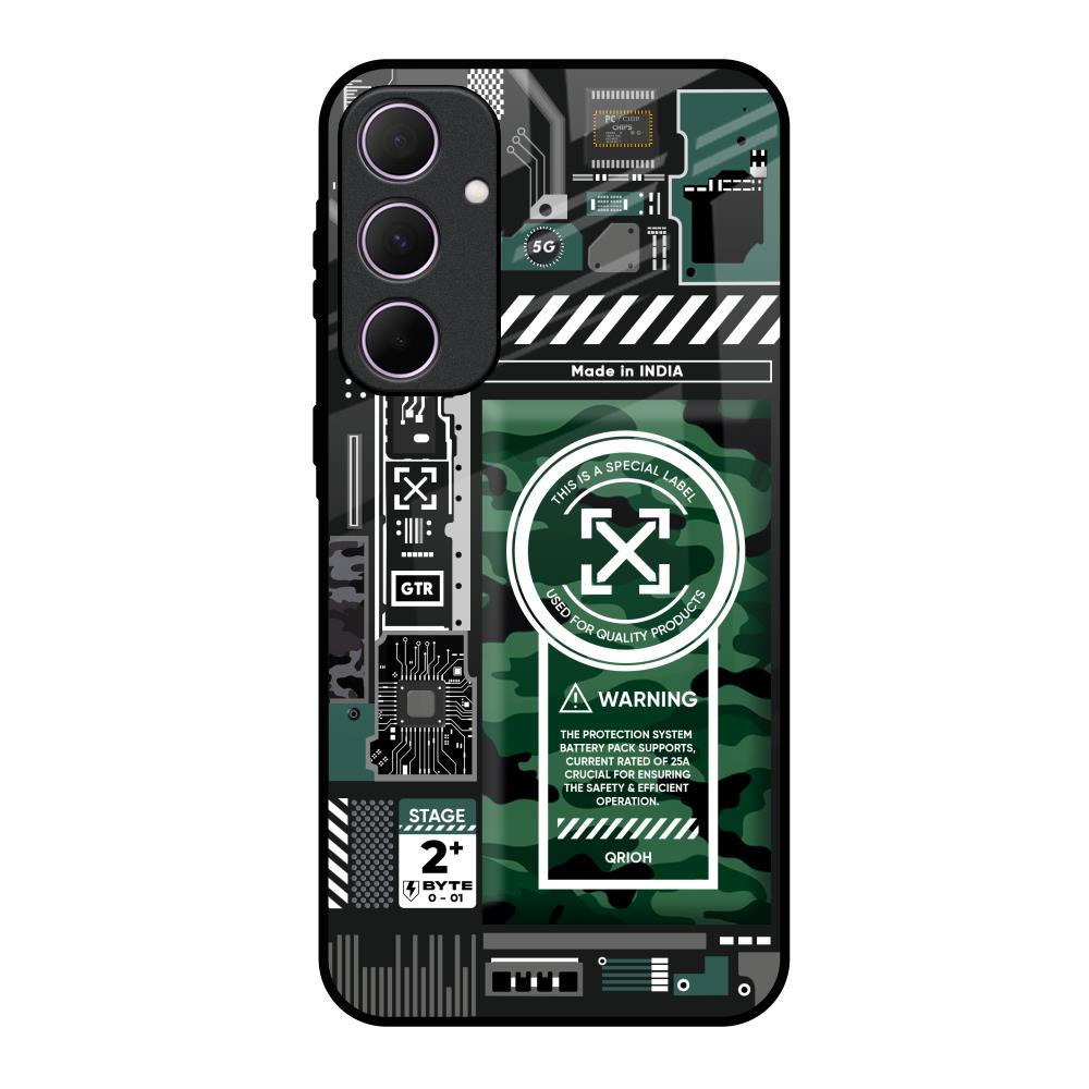 Green Camo Circuit Samsung Galaxy A35 5G Glass Back Cover Online
