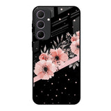 Floral Black Band Samsung Galaxy A35 5G Glass Back Cover Online
