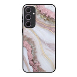 Pink & Gold Gllitter Marble Samsung Galaxy A35 5G Glass Back Cover Online