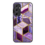 Purple Rhombus Marble Samsung Galaxy A35 5G Glass Back Cover Online