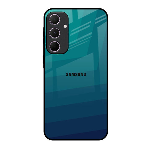 Green Triangle Pattern Samsung Galaxy A35 5G Glass Back Cover Online