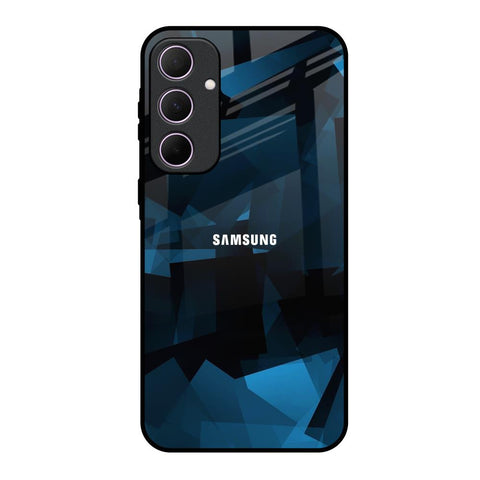 Polygonal Blue Box Samsung Galaxy A35 5G Glass Back Cover Online