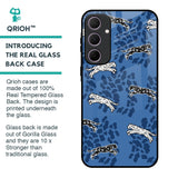 Blue Cheetah Glass Case for Samsung Galaxy A35 5G