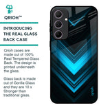 Vertical Blue Arrow Glass Case For Samsung Galaxy A35 5G