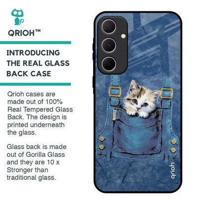 Kitty In Pocket Glass Case For Samsung Galaxy A35 5G