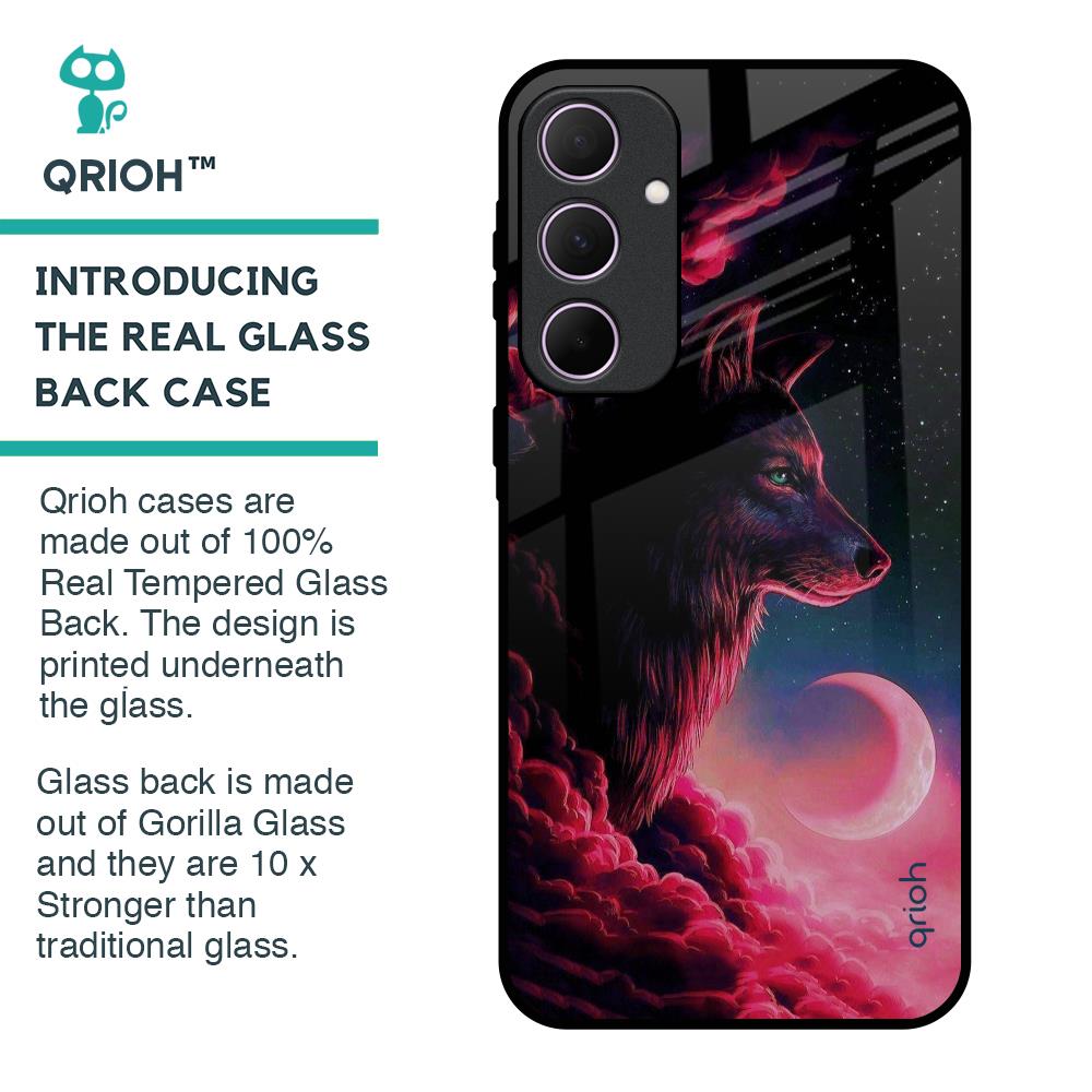 Moon Wolf Glass Case for Samsung Galaxy A35 5G