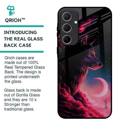Moon Wolf Glass Case for Samsung Galaxy A35 5G