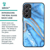 Vibrant Blue Marble Glass Case for Samsung Galaxy A35 5G