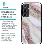 Pink & Gold Gllitter Marble Glass Case for Samsung Galaxy A35 5G