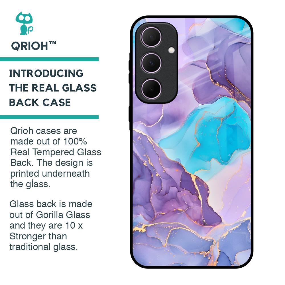 Alcohol ink Marble Glass Case for Samsung Galaxy A35 5G