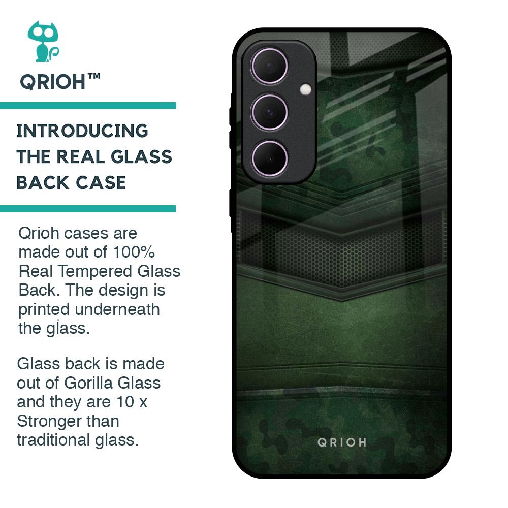 Green Leather Glass Case for Samsung Galaxy A35 5G