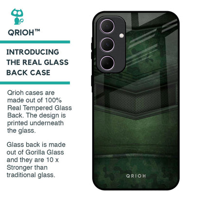 Green Leather Glass Case for Samsung Galaxy A35 5G