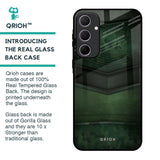 Green Leather Glass Case for Samsung Galaxy A35 5G
