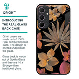 Lines Pattern Flowers Glass Case for Samsung Galaxy A35 5G