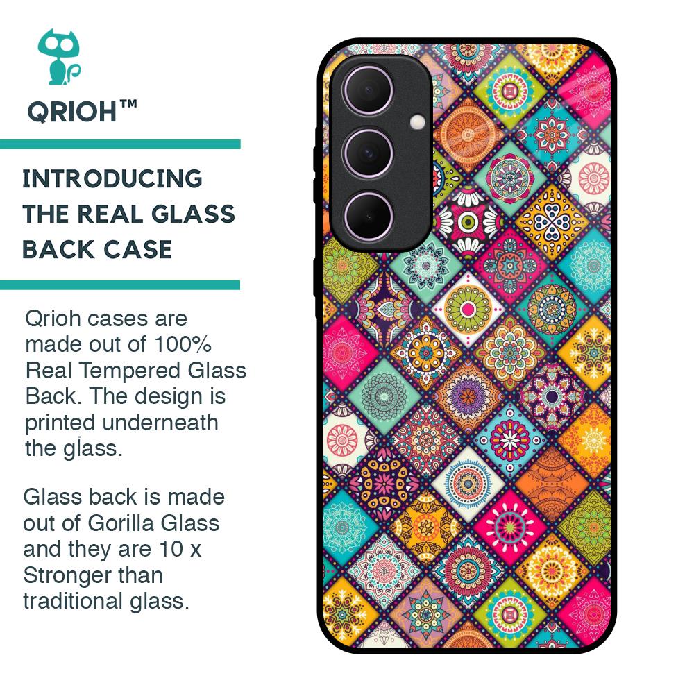 Multicolor Mandala Glass Case for Samsung Galaxy A35 5G