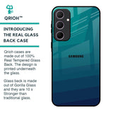 Green Triangle Pattern Glass Case for Samsung Galaxy A35 5G