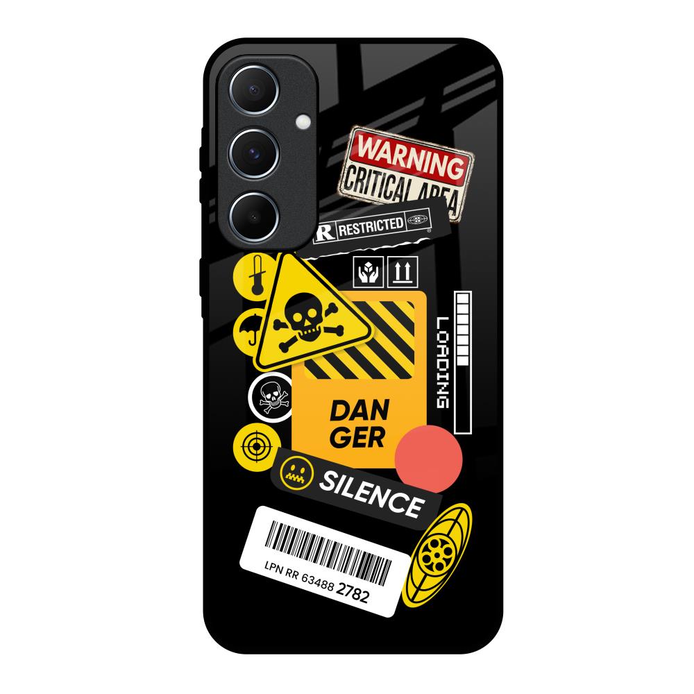 Danger Signs Samsung Galaxy A55 5G Glass Back Cover Online