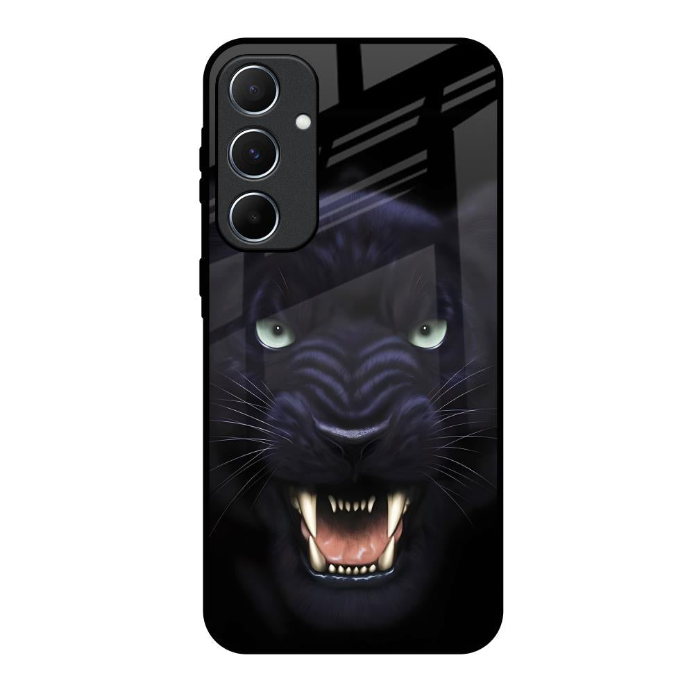 Angry Black Leopard Samsung Galaxy A55 5G Glass Back Cover Online