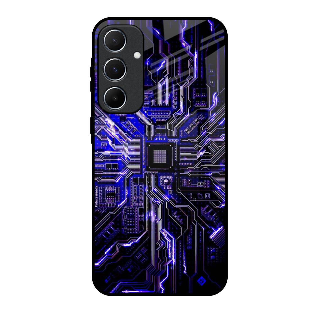 Techno Color Pattern Samsung Galaxy A55 5G Glass Back Cover Online