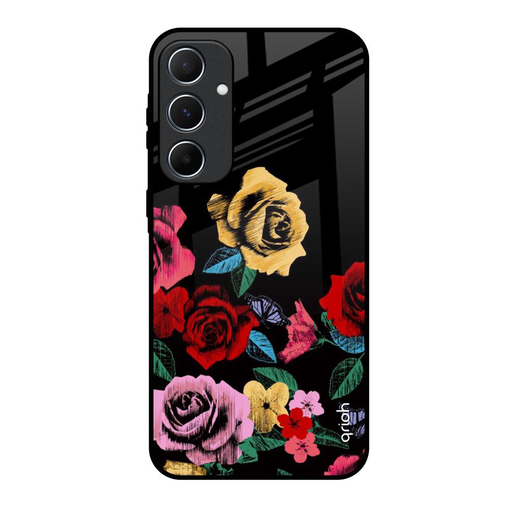 Floral Decorative Samsung Galaxy A55 5G Glass Back Cover Online