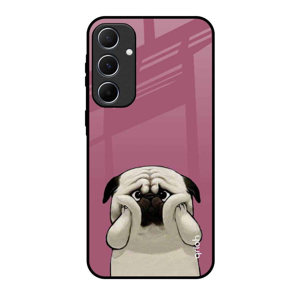 Funny Pug Face Samsung Galaxy A55 5G Glass Back Cover Online