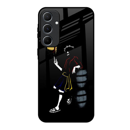 Luffy Line Art Samsung Galaxy A55 5G Glass Back Cover Online