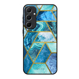 Turquoise Geometrical Marble Samsung Galaxy A55 5G Glass Back Cover Online