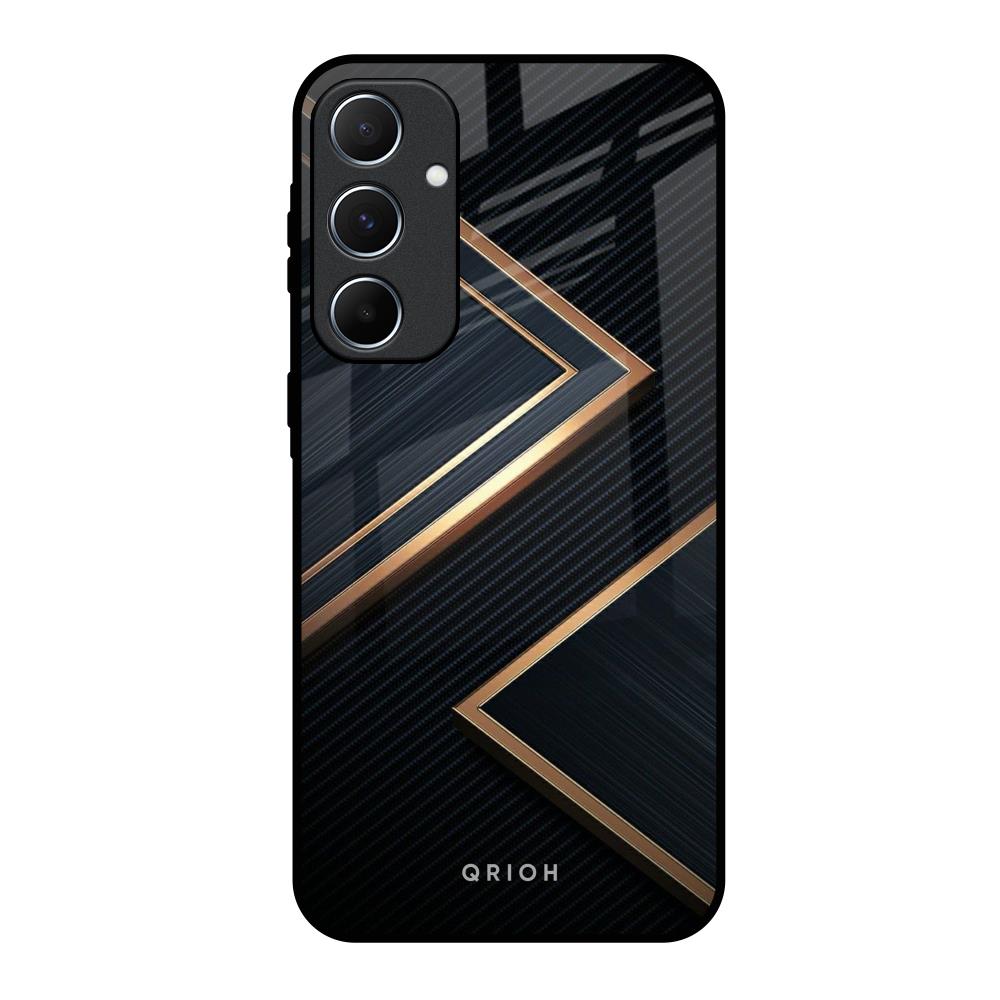 Sleek Golden & Navy Samsung Galaxy A55 5G Glass Back Cover Online