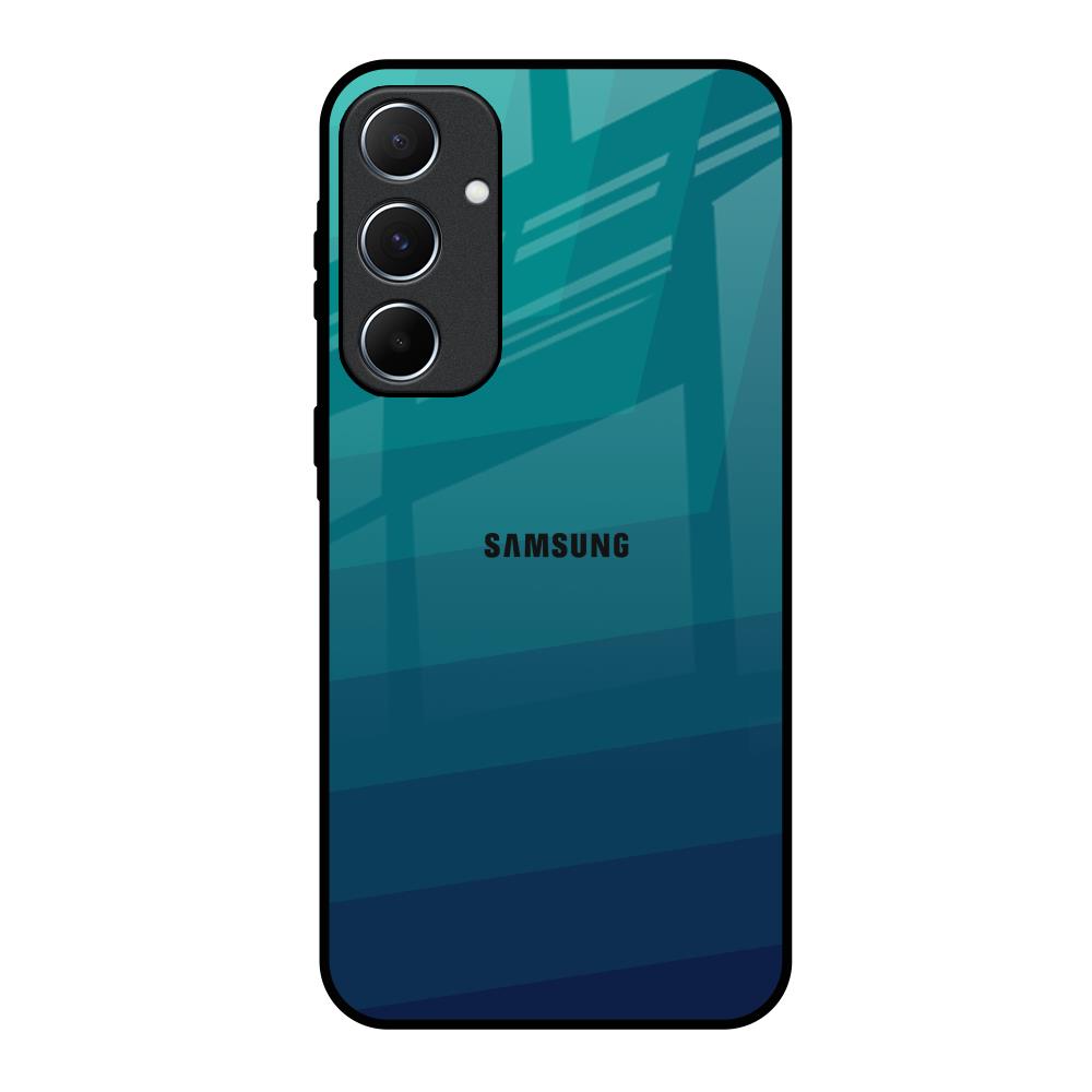 Green Triangle Pattern Samsung Galaxy A55 5G Glass Back Cover Online