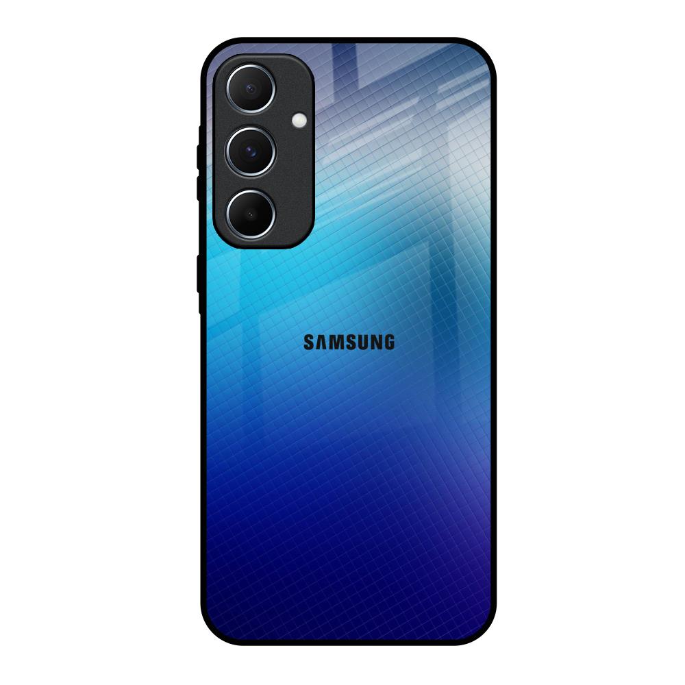 Blue Rhombus Pattern Samsung Galaxy A55 5G Glass Back Cover Online
