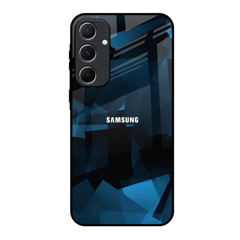 Polygonal Blue Box Samsung Galaxy A55 5G Glass Back Cover Online