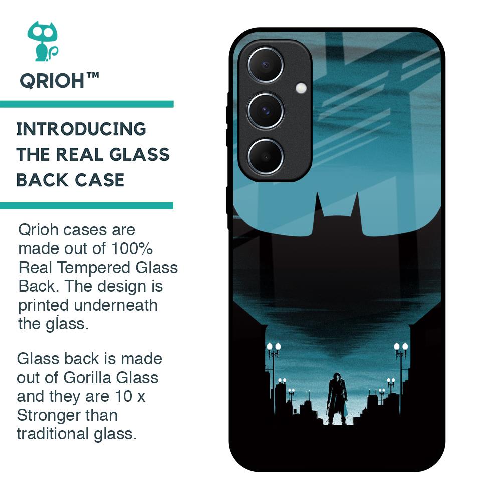 Cyan Bat Glass Case for Samsung Galaxy A55 5G