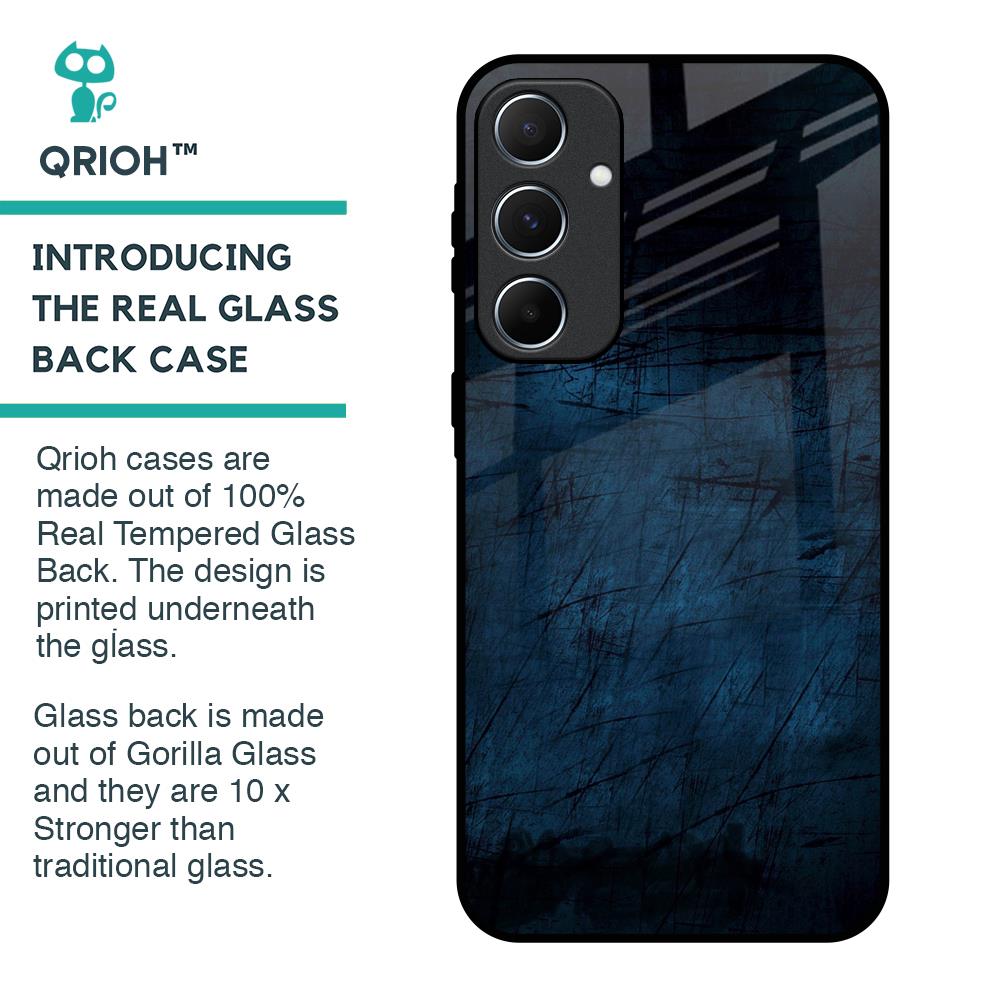 Dark Blue Grunge Glass Case for Samsung Galaxy A55 5G
