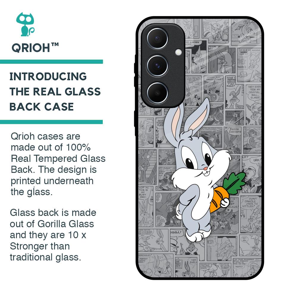 Cute Baby Bunny Glass Case for Samsung Galaxy A55 5G
