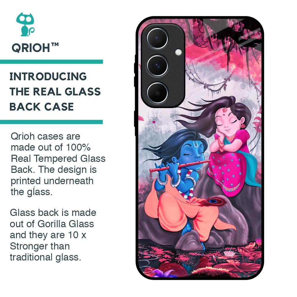 Radha Krishna Art Glass Case for Samsung Galaxy A55 5G