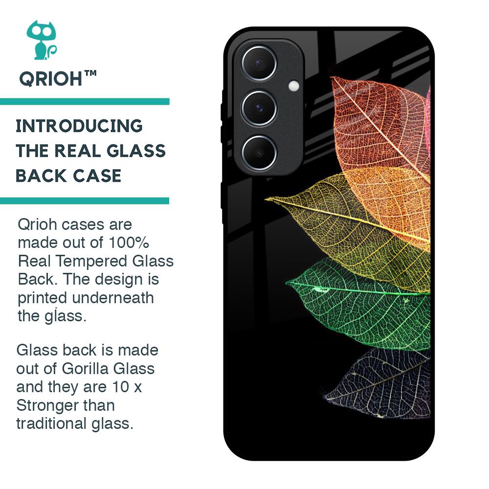 Colorful Leaves Glass Case for Samsung Galaxy A55 5G