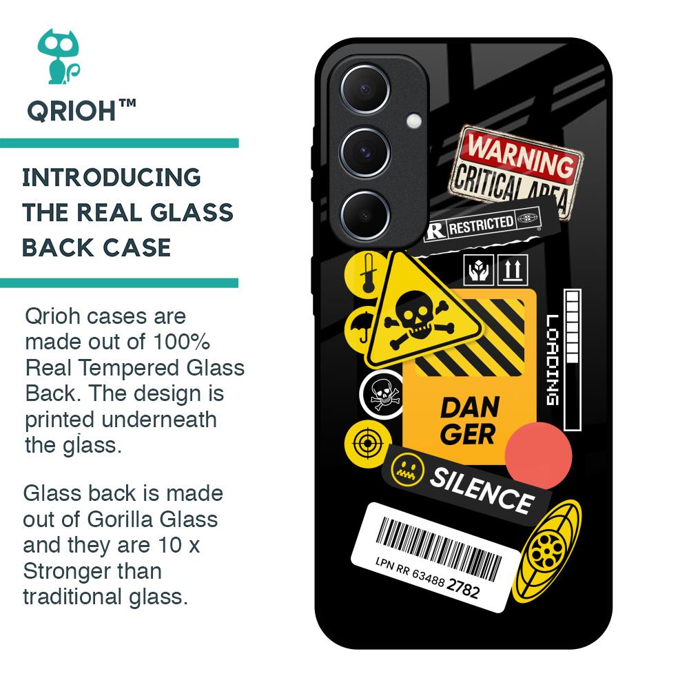 Danger Signs Glass Case for Samsung Galaxy A55 5G