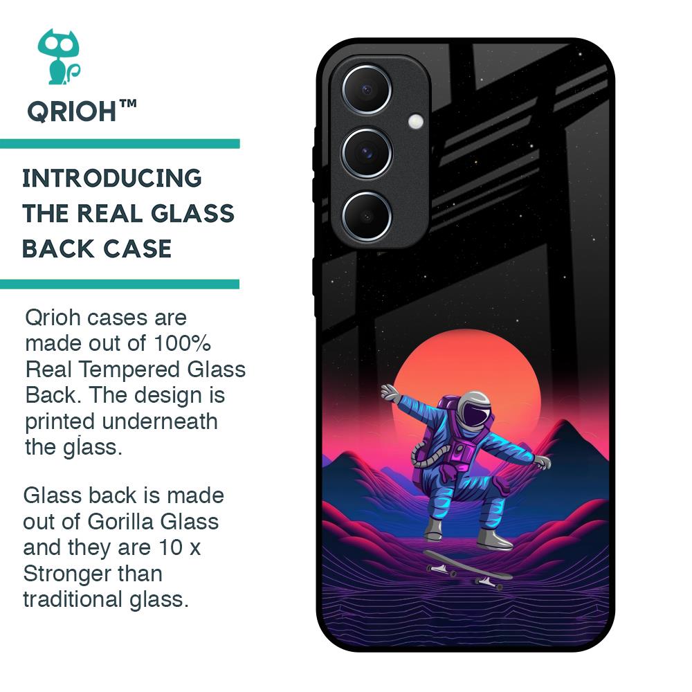 Retro Astronaut Glass Case for Samsung Galaxy A55 5G