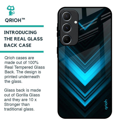 Vertical Blue Arrow Glass Case For Samsung Galaxy A55 5G