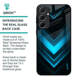 Vertical Blue Arrow Glass Case For Samsung Galaxy A55 5G