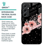 Floral Black Band Glass Case For Samsung Galaxy A55 5G