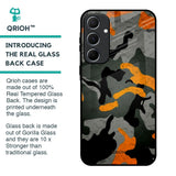 Camouflage Orange Glass Case For Samsung Galaxy A55 5G