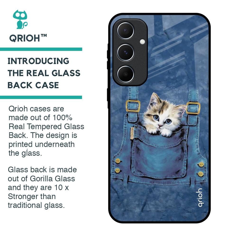 Kitty In Pocket Glass Case For Samsung Galaxy A55 5G