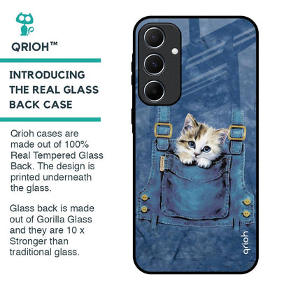 Kitty In Pocket Glass Case For Samsung Galaxy A55 5G
