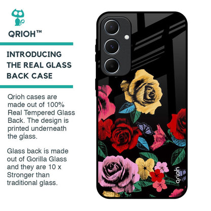 Floral Decorative Glass Case For Samsung Galaxy A55 5G
