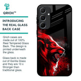 Red Angry Lion Glass Case for Samsung Galaxy A55 5G
